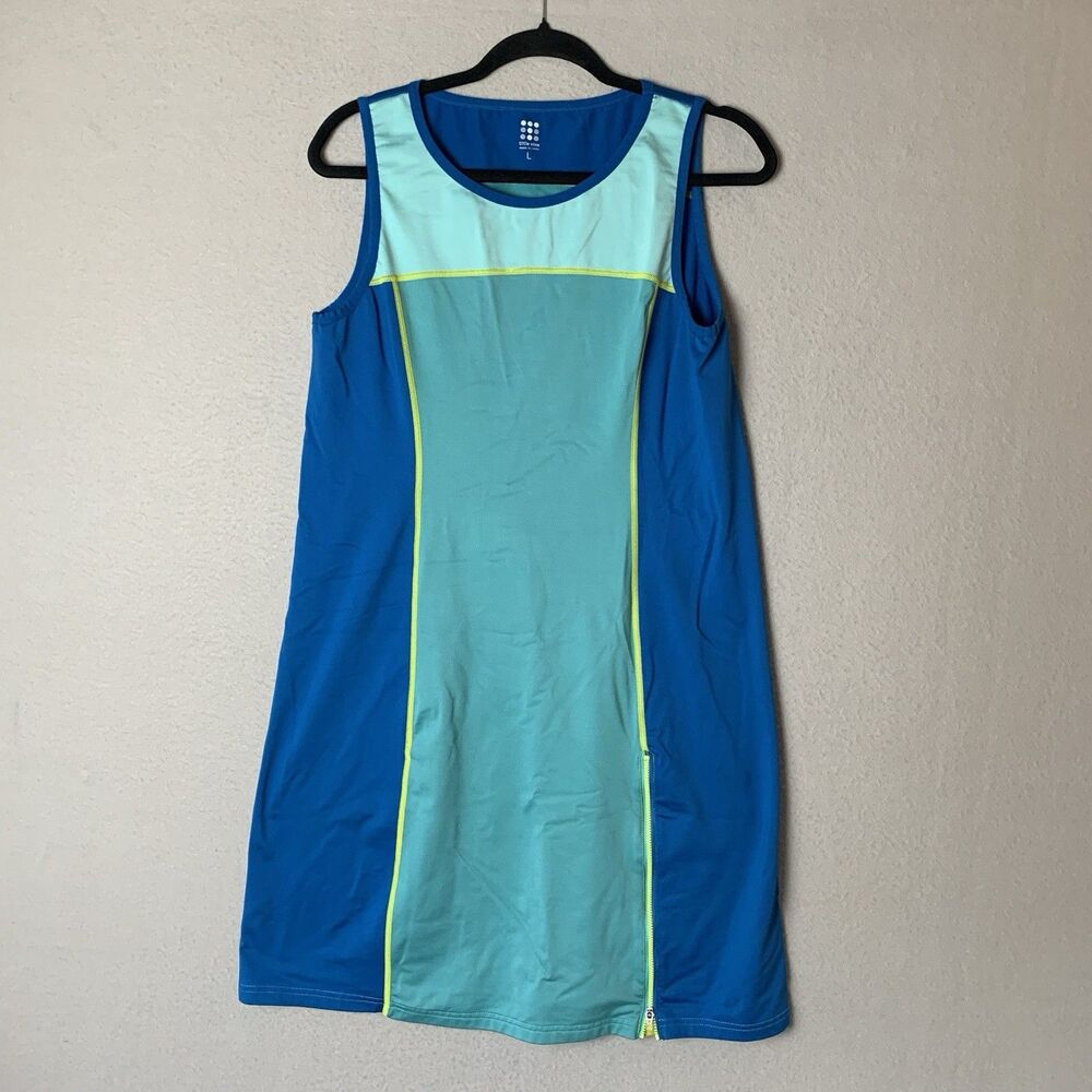 Title Nine Dress Woman L Blue Colorblock Gidget Golf Pickleball Tennis  Hiking